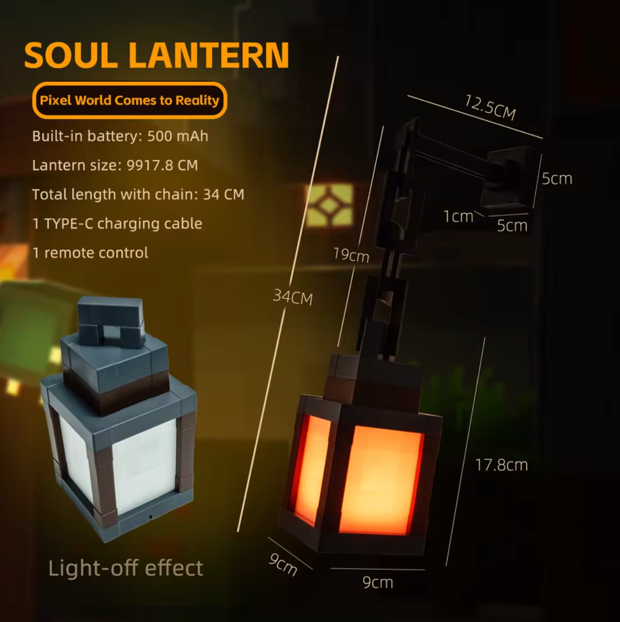 Glowstone Minecraft Inspired Lamp